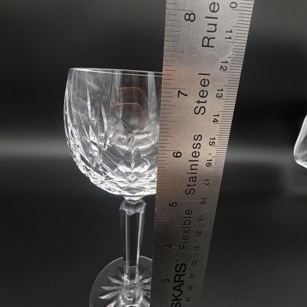 Waterford Lismore Crystal Hock Wine Glasses Set Of 6 Stemware 7.375" - Picture 13 of 13
